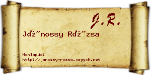 Jánossy Rózsa névjegykártya