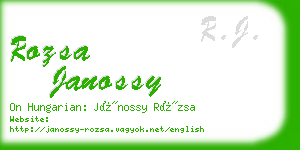 rozsa janossy business card